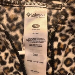 24mos. Columbia outer wear, hooded with foldable hand and foot cuffs.